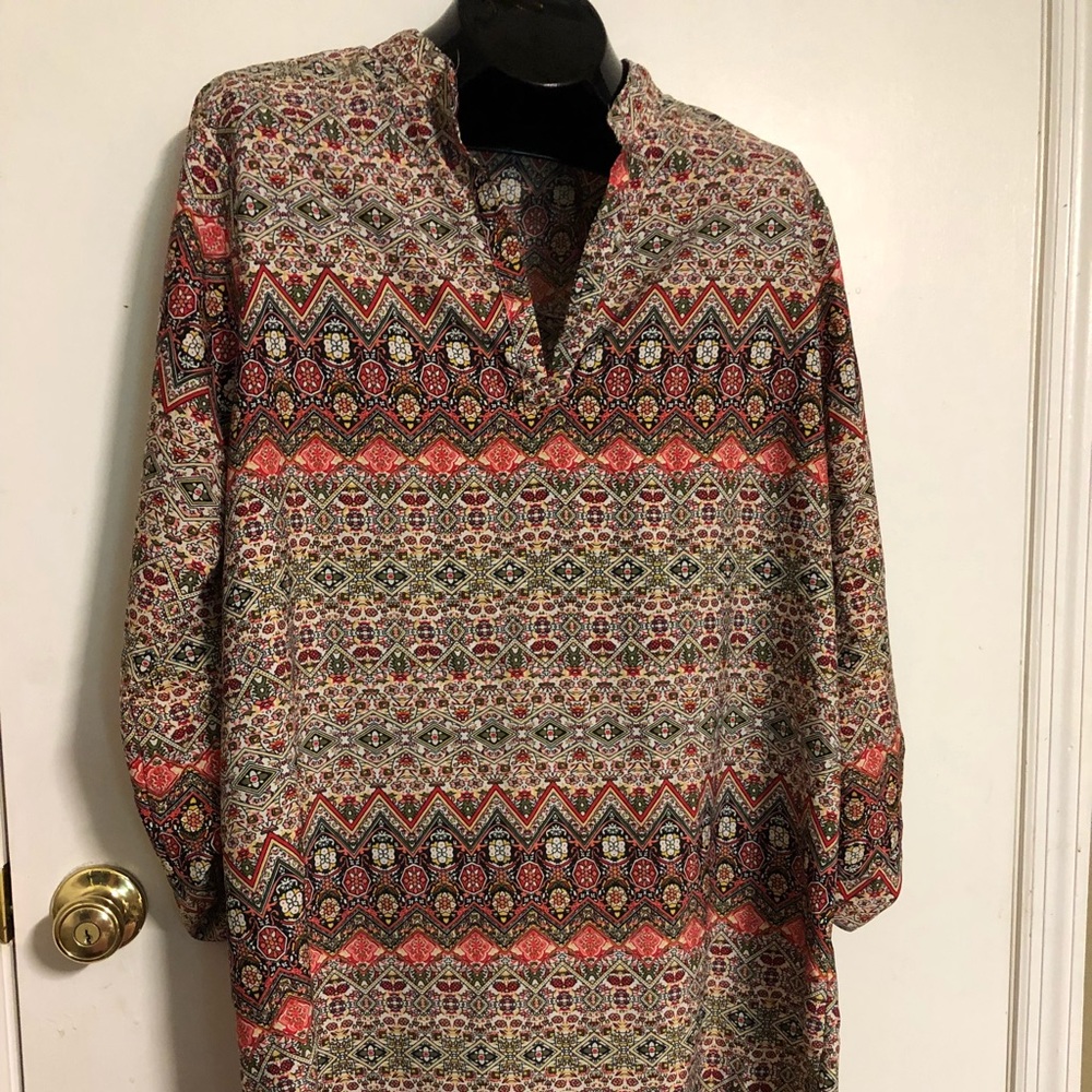 Paisley Shirt Dress Tab Sleeve
NWOT Plus Printed